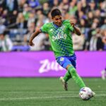 Raul Ruidiaz em ação na goleada contra o Vancouver Whitecaps